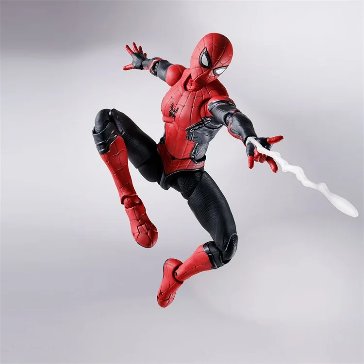 Hot Toys Marvel Avengers SHF Spider-Man Far From Home Red Gold Red Black Steel Spider Man Figurines Collectable Model Doll Gifts