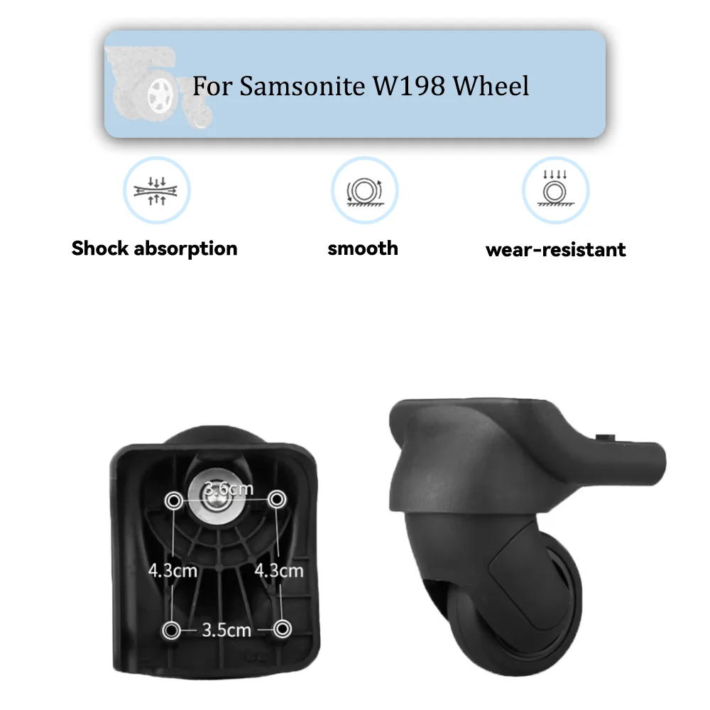 

For Samsonite W198 Universal Wheel Replacement Suitcase Rotating Smooth Silent Shock Absorbing Wheel Accessories Wheels Casters