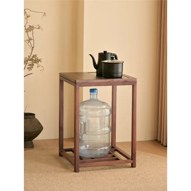 

Gabon ebony tea side cabinet small new Chinese side table tea cabinet kettle integrated embedded household