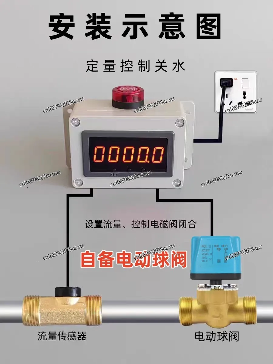 Automatically Control Flow Meter, Water Pipe Measurement, Electronic Digital Display Liquid, Pipeline Meter Gauge Interruption