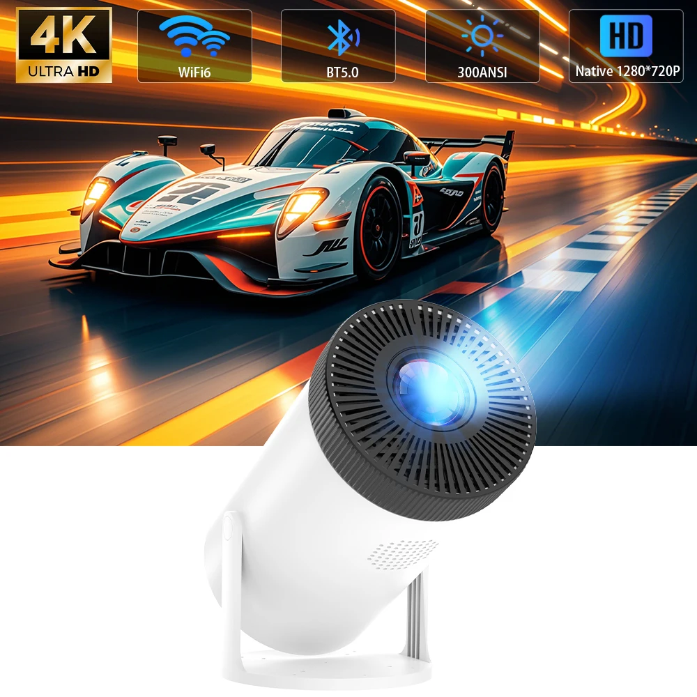 

POWERFUL 4K Wifi6 Projector 290ANSI Android 11 Dual WIFI Allwinner H713 BT5.0 1280*720P Home Cinema Outdoor portable Projectors