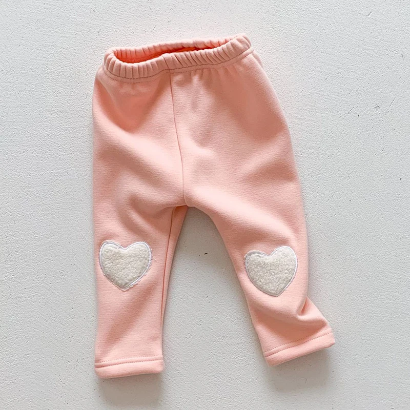 Winter Infant Baby Girls Loving Heart Printing Pants Children\'s Clothes Pants Newborn Baby Girls Thicken Pants