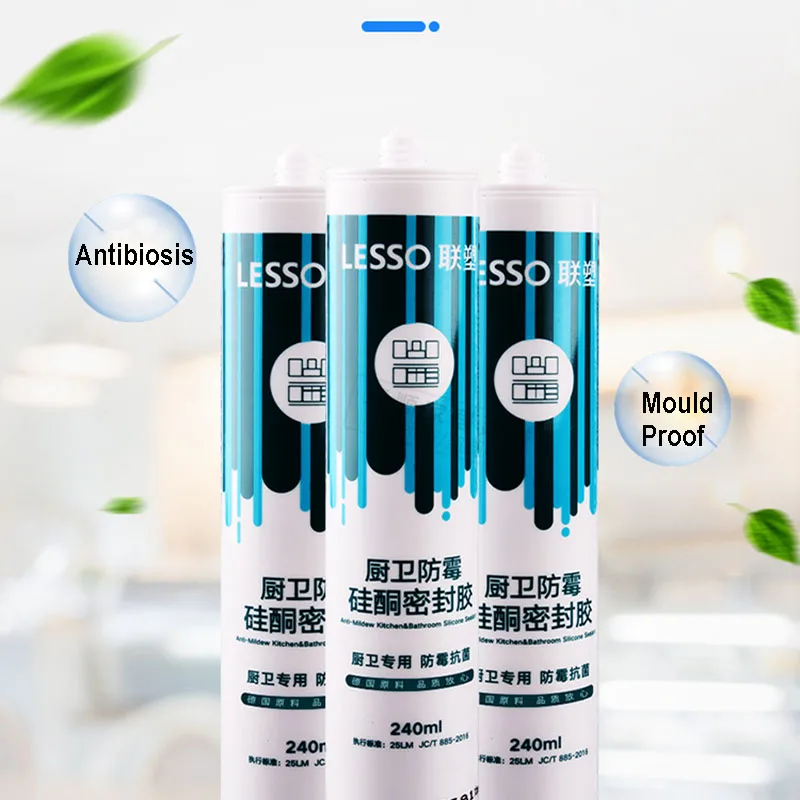 5PCS Multipurpose Silicone Sealant Transparency White Color Mildew Proof Strong Adhesive Special For Kitchen bathroom Sanitary