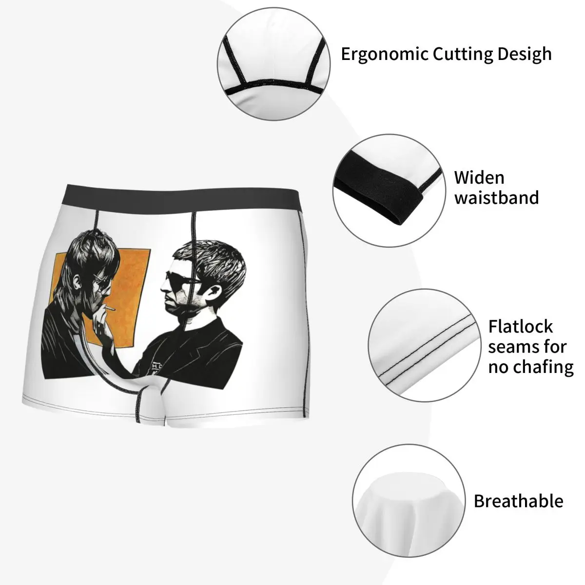 Трусы-боксеры, шорты Liam Gallagher (5), мужские дышащие трусы для мужчин, подарок бойфренду