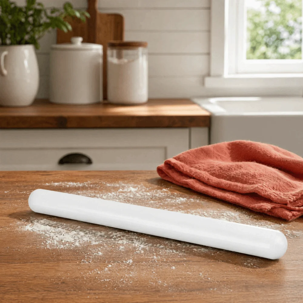 Nylon Material Fondant Rolling Pin Non Stick Coating Crushing Rod Pastry Roller Solid White Pizza Dough Roller Cake Pizza