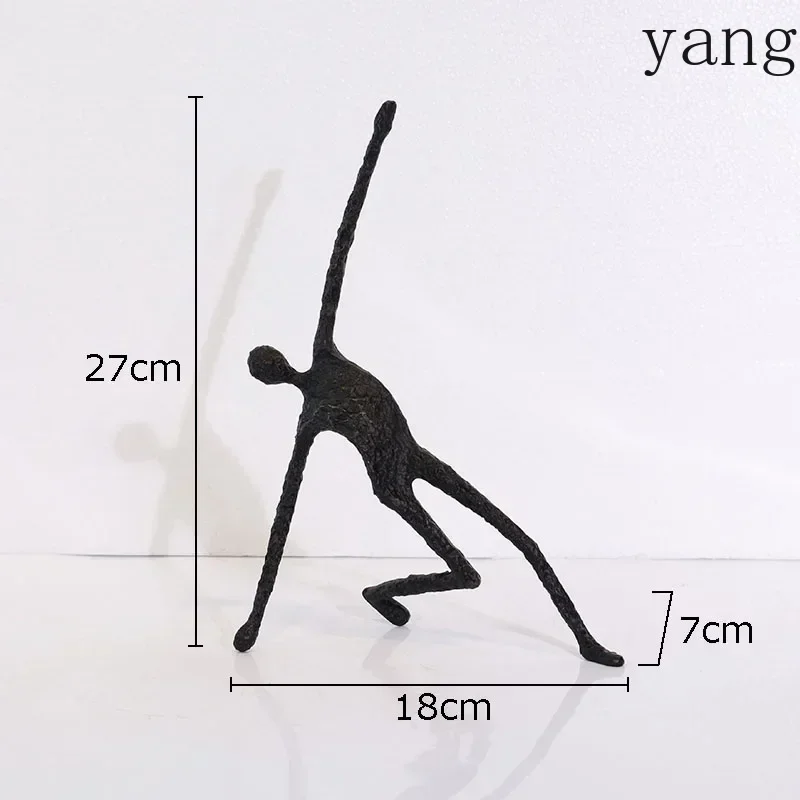 Gymnast Athlete Abstract Figures Statue Desk Decoration Black Character Cast Iron Sculpture Ornaments Modern Home Decor Crafts