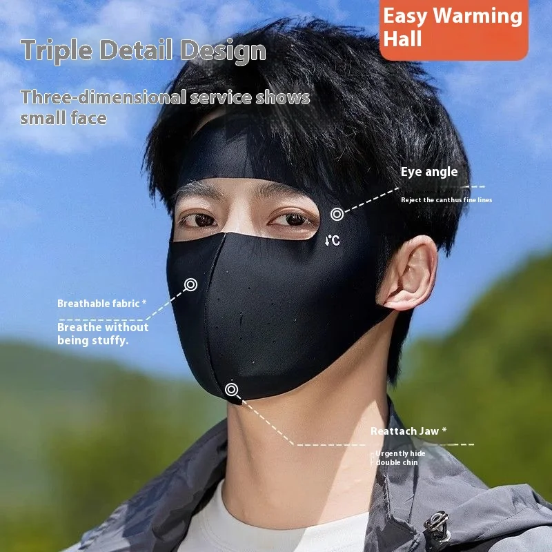 กีฬาครีมกันแดดหน้ากากผู้ชาย Full Face Facekini วิ่งผ้าไหมน้ําแข็งหน้ากากเย็นตกปลาฤดูร้อนขี่จักรยานหัว Breathable Sun Protector