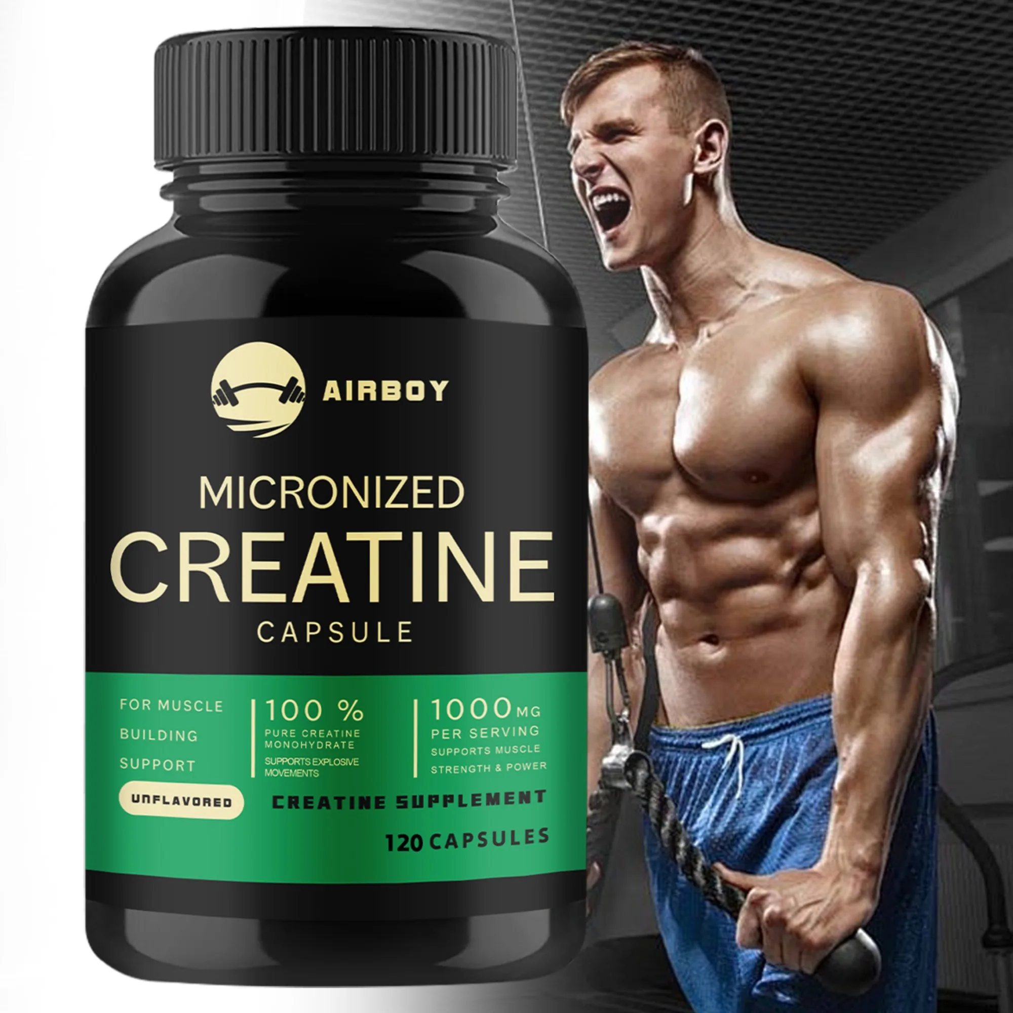 

Микронизированные креатиновые капсулы — для выносливости мышц, наращивания мышц и повышения производительности — 120 капсул