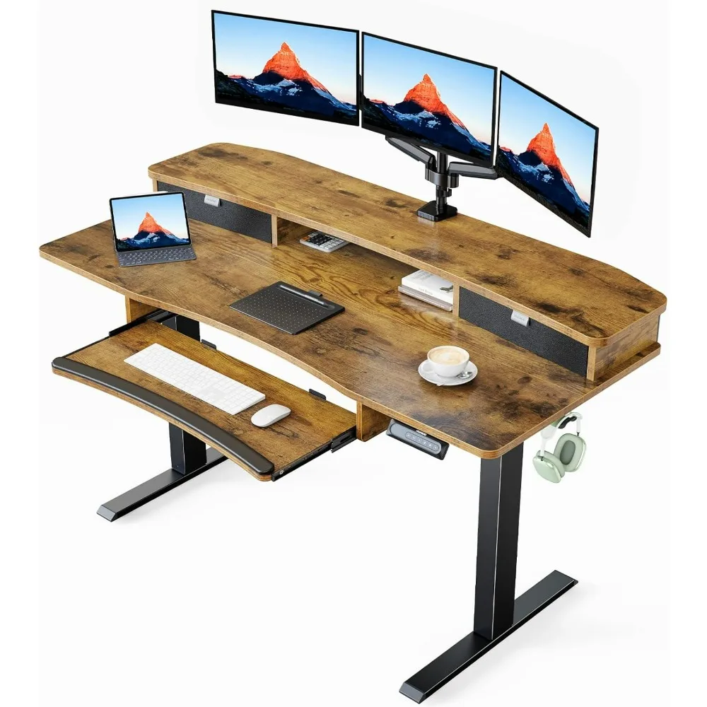 Electric Standing Desk with 2 Drawers & 26.7