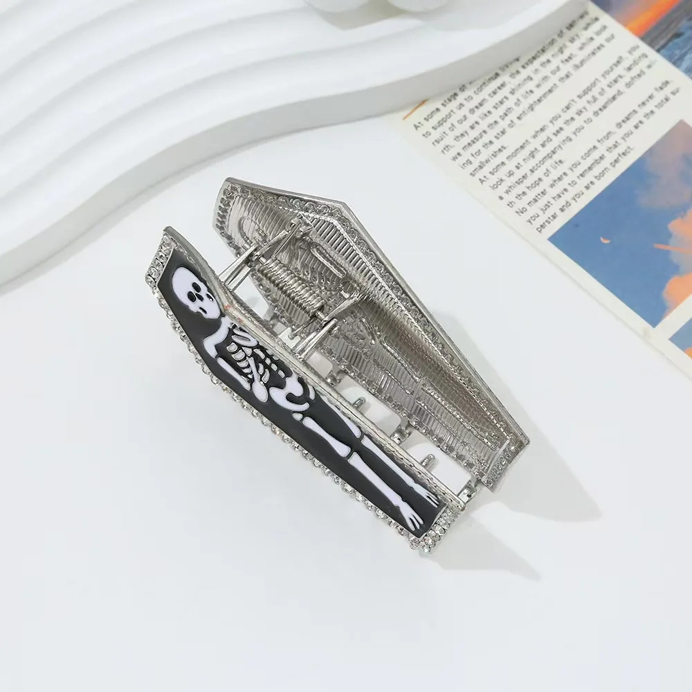 قطعة واحدة من دبوس الشعر القوطي الأوروبي والأمريكي للهالوين على شكل جمجمة قرش ومشبك لخدش الشعر وإكسسوارات الشعر النسائية #5