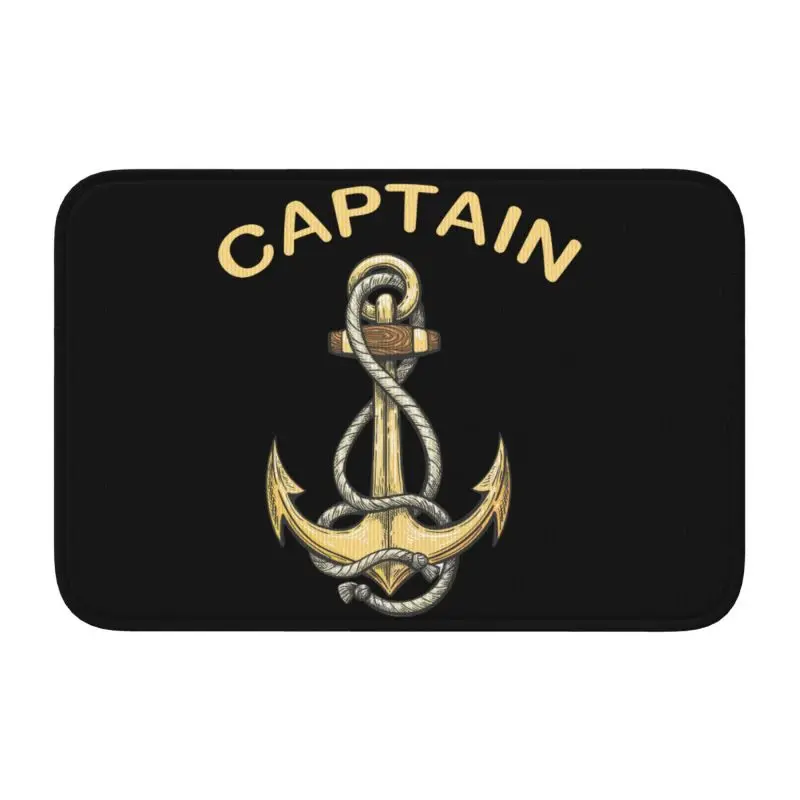 Custom Welcome Nautical Captain Anchor Door Floor Kitchen Bath Mat Anti-Slip Indoor Sailor Adventure Entrance Rug Carpet Footpad