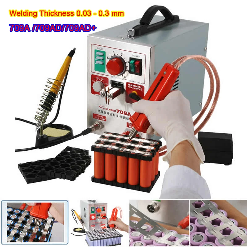 

709A 709AD 709AD+ Automatic Spot Welding Machine 3.2kw 800A Current Pulse 2 In 1 Welder for 18650 Battery Pack with S70BN Pen