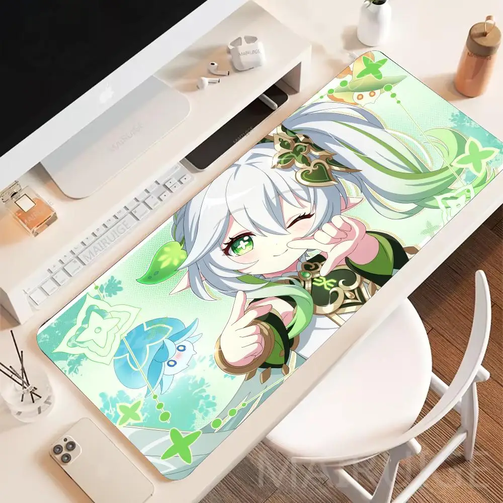 

Genshin Green Cute Mouse Art Mausepad Pad Large Gamer Keyboard Gaming Mousepads Non-slip Laptop Tablet Mat Mini PC Playmat