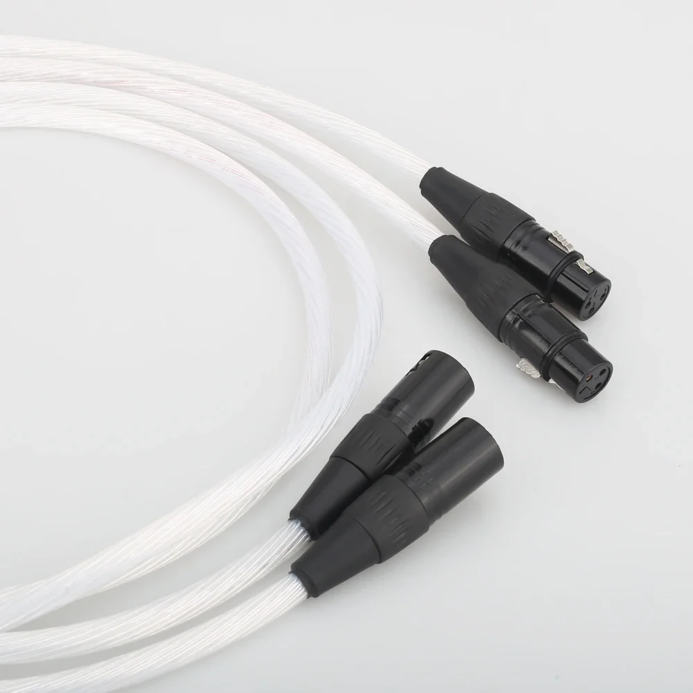 

A27 5N OCC Silver Plated XLR Cable 3Pin Male to Female Balanced Audio Extension Cord for Hi-Fi Equipment HIFI Cable