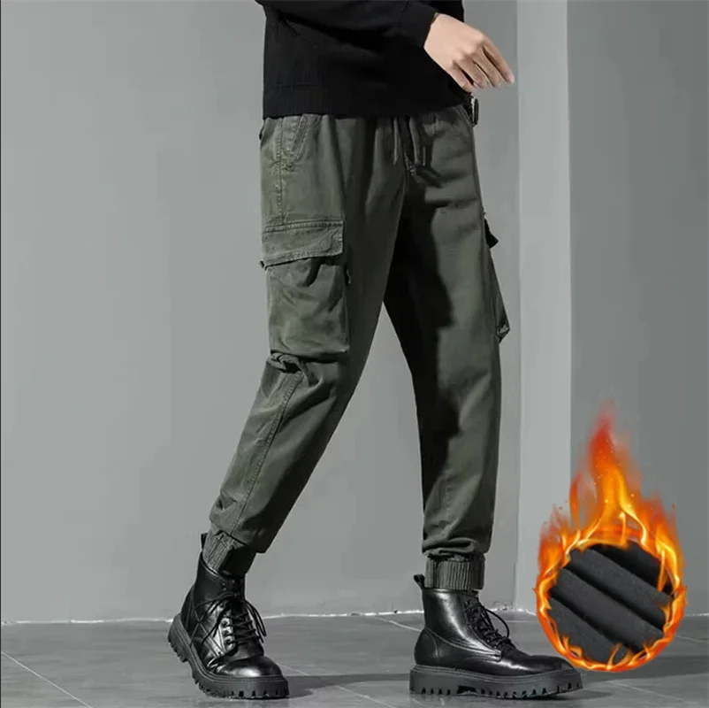 Cashmere pants for men with thick wool and wool  lamb wool cotton pants for women  high waisted middle-aged wa  men's warm pants