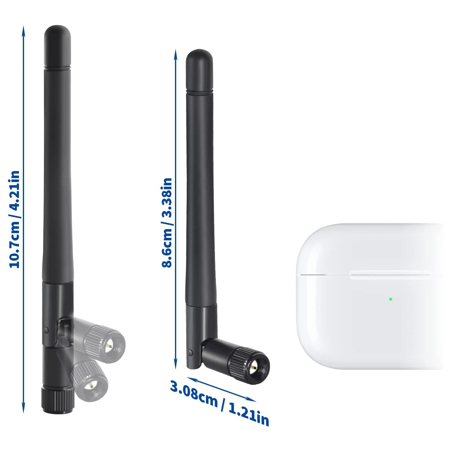 2Pcs Dual Band WiFi Antenna 2.4GHz 5GHz 5.8GHz SMA RP-SMA Male Antenna Connector for WiFi Router Wireless Network Card USB