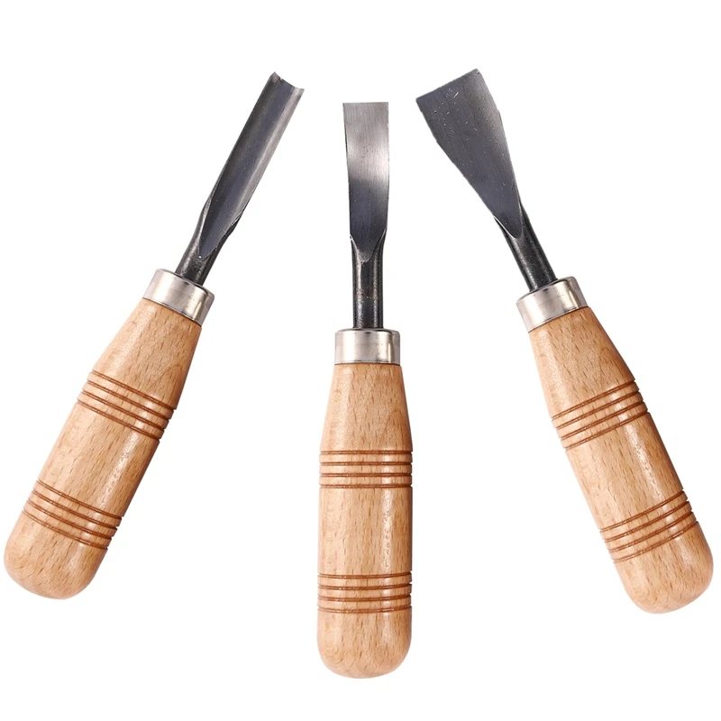 6Pcs Woodcut Knife Wood Carving Chisel Set Chip Detail Carving Chisels Kit Rust-Proof Wood Carpenter Hand Tools For Working Diy