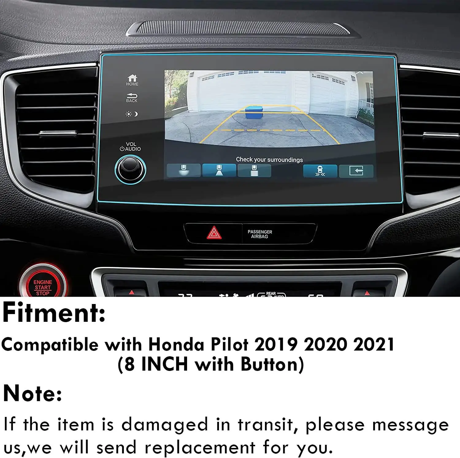 

Закаленное стекло для защиты экрана для Honda Pilot 2019 2020 2021 2022 8 дюймов