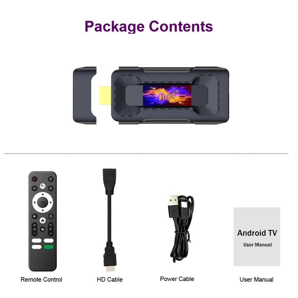 TVスティック Android 13 USB 3.0 WIFI6 TV98 RK3528 HD 8K H.265 2.4G&5G Wifi BT音声リモコン 4Kストリーミング ATVスマートTVボックス 2GB 16GB