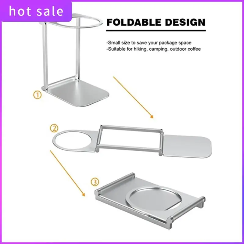 

A26I-2Pcs Foldable Coffee Drip Holder Pour Over Dripper Stand Aluminum Espresso Coffee Machine Support Stand