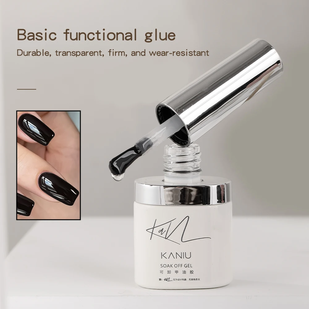 Kaniu 6ML Resin Basic Functional Glue Functional Nail Gel with Base Coat and Top Coat Used for DIY Nail Art Creation