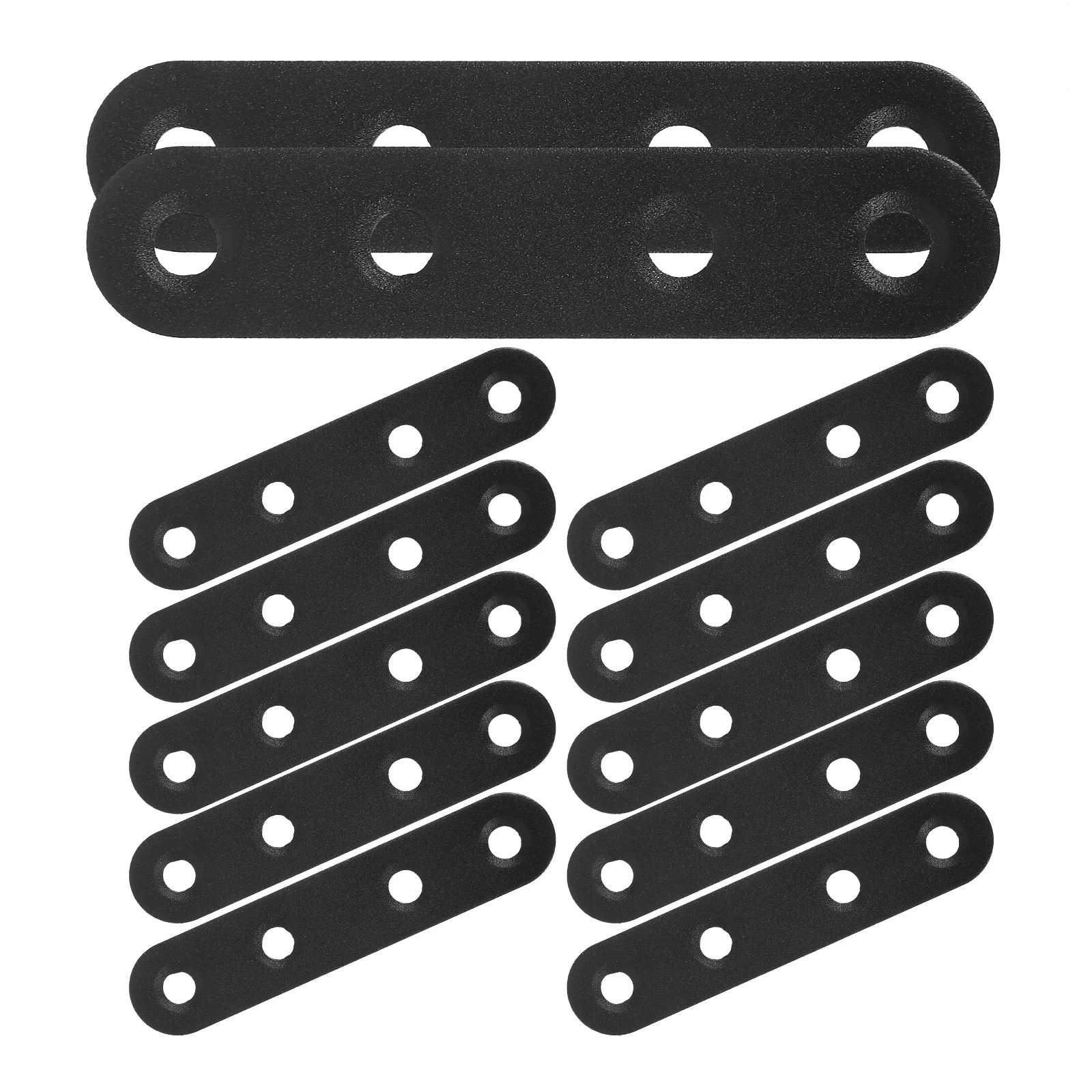 

12 pcs Corner Code Fixing Brackets Black Metal Straight Support Bracket For Shelves Trays Furniture Mounting Hardware Brace