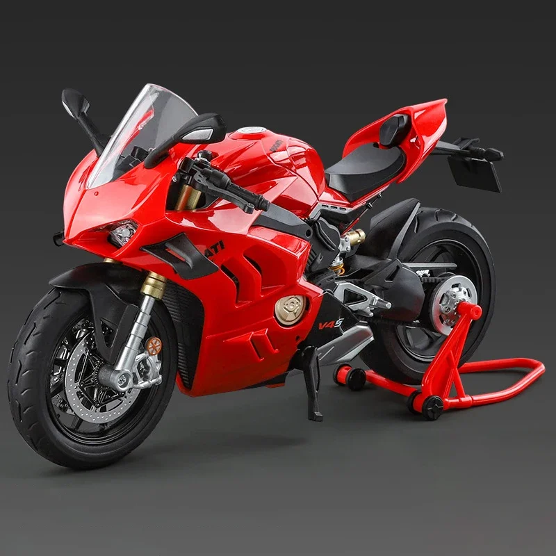 1:9 Ducatis V4S BMW S1000RR Panigale Simulation Alloy Motorcycle Model Shock Absorbers Sound and Light Collection Toy  Kid Gift