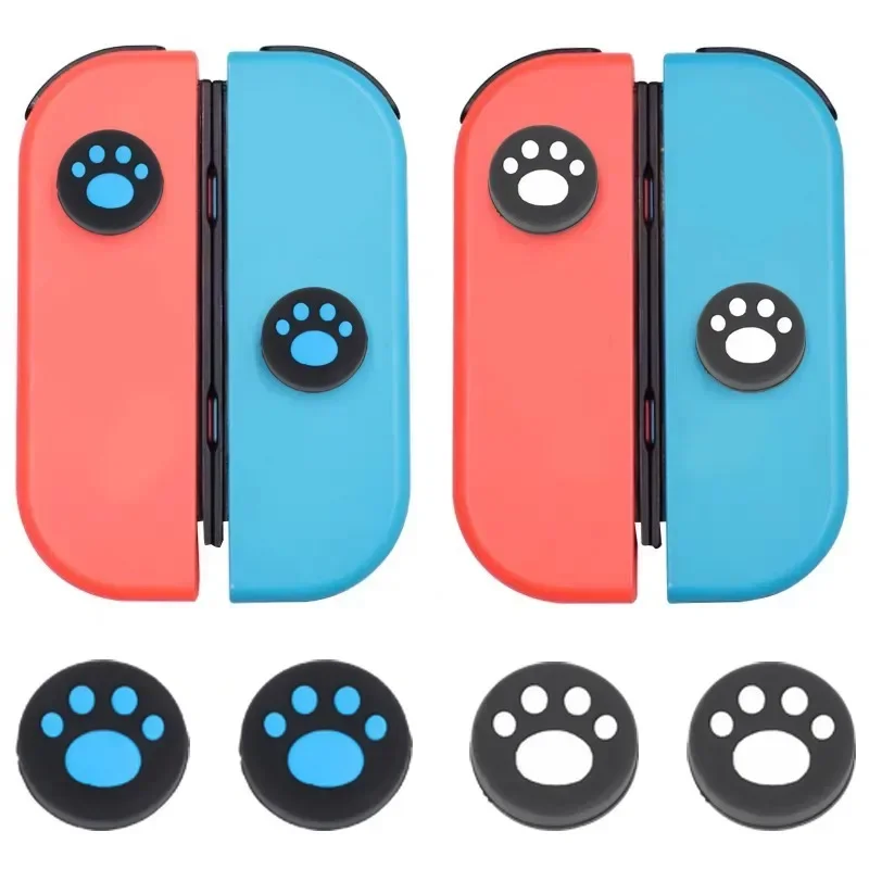 1/3 pares de tapas de agarre para pulgar, Protector de Joystick para consola de juegos para controlador Switch/Switch Lite, cubierta de pata de gato de silicona suave