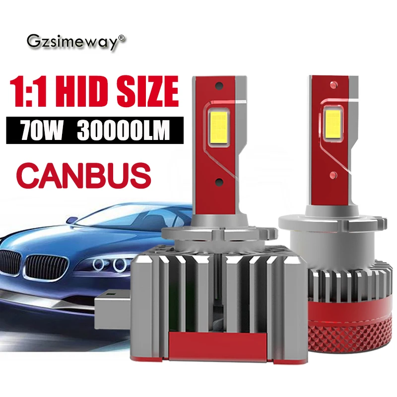 

2X D1S LED Headlight D2S D3S D3R D4S D8S D5S Car Light 6000K 70W 30000LM For Replacing Original HID Bulb Canbus Lamp Plug &Play