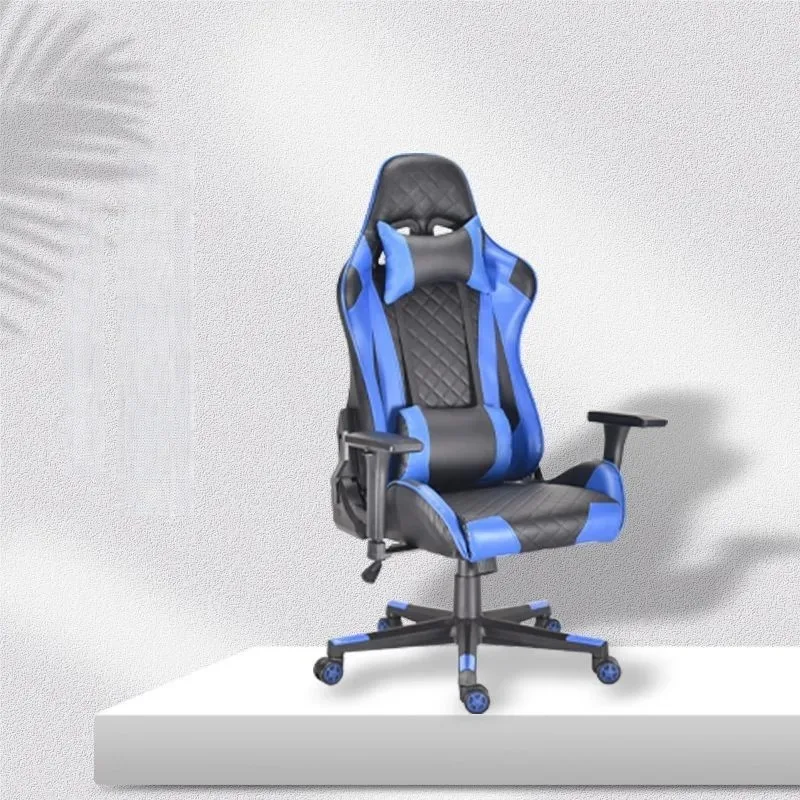 Seat Height Adjustable Extendable Cheap Price High Quality Genuine Leather Massage Racing Colorful Moveable Swivel Gaming Chair