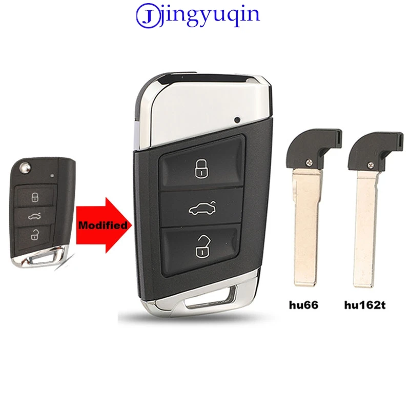 

jingyuqin Modified MQB Keyless Go Key Shell Case Fob Cover For VW Volkswagen Passat Variant Magotan B8 Superb Skoda A7 2015-2020