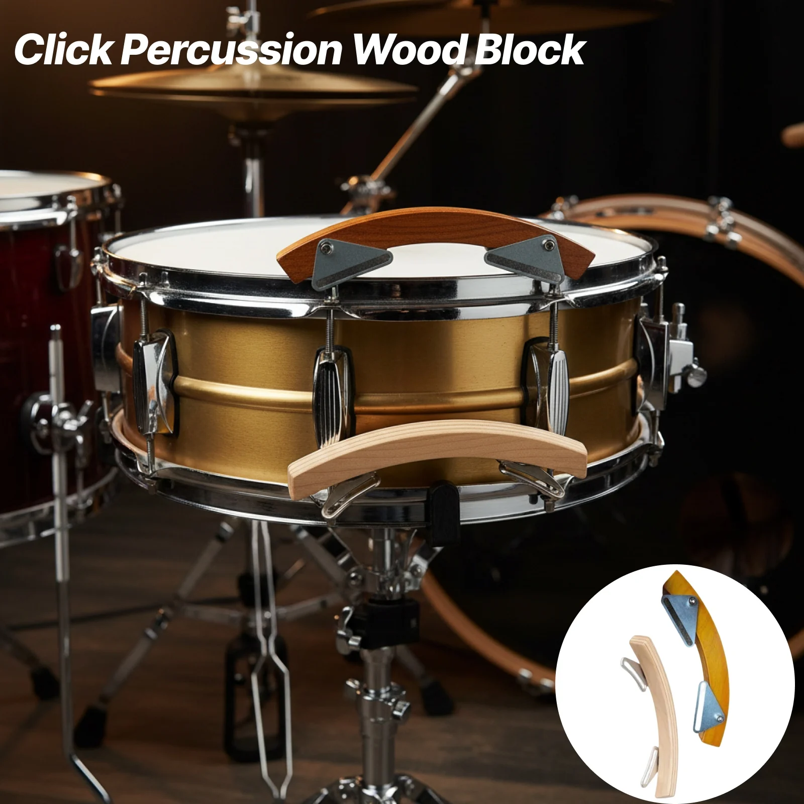 Percussion Wood Block Snare Drum Rims Riser Durable Drum Block Accessory for Beginners Studio Jam Band Practice