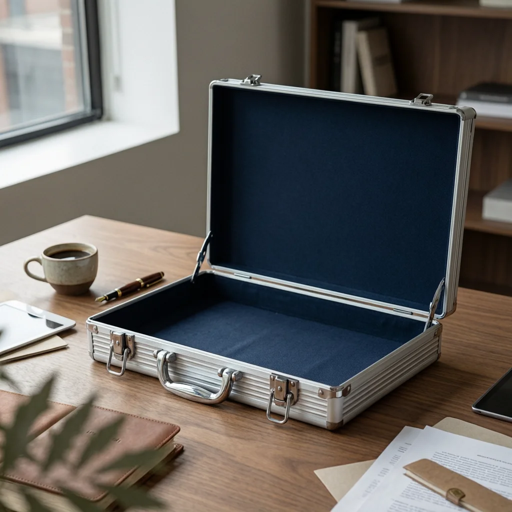 

Portable Card Display Case Metal Latches Aluminum Acrylic Showcase Hinged Display Case Padded Lining Safeguarding Storage