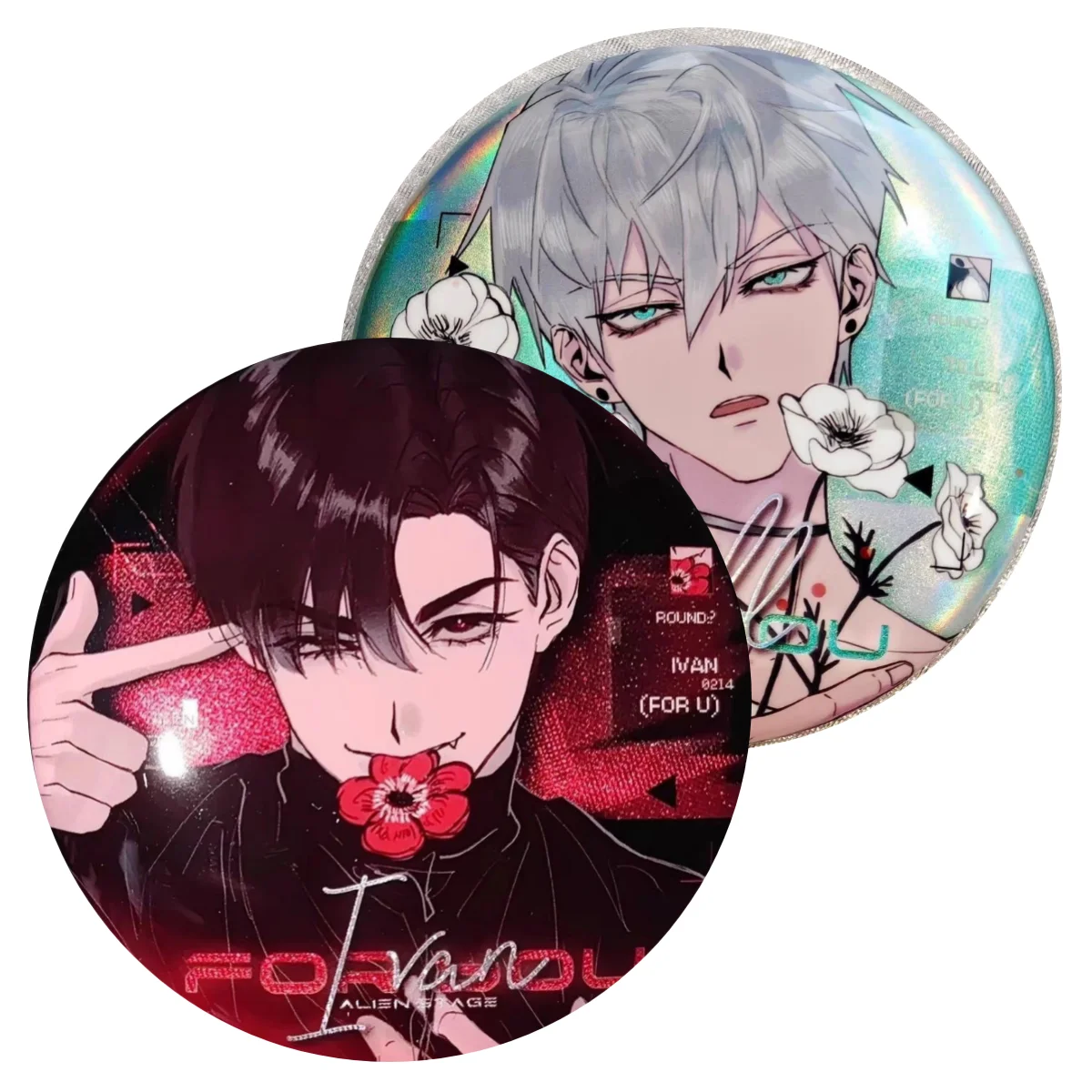 2 قطعة/مجموعة الغريبة المرحلة زهرة سلسلة شارة إيفان حتى جولة بروش Ita حقيبة حلية لطيف الإكسسوارات IVTI أنيمي السلع جمع هدية