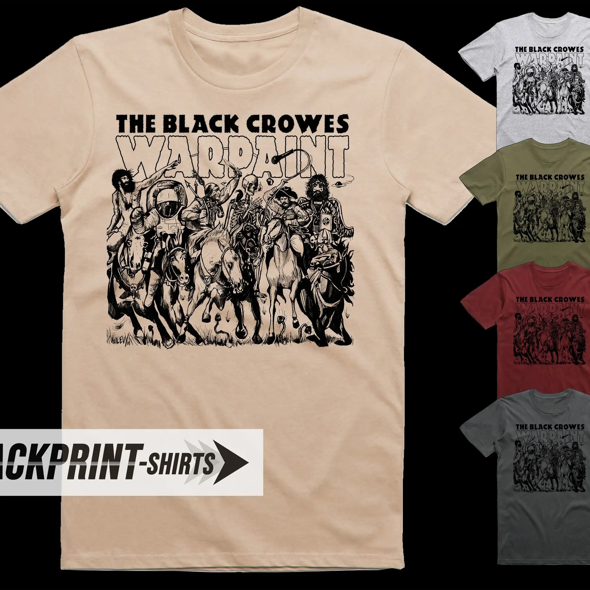 Black Crowes Warpaint T Shirt cotton Men's all sizes S 5XL 18 colors band poster album cover long or short sleeves