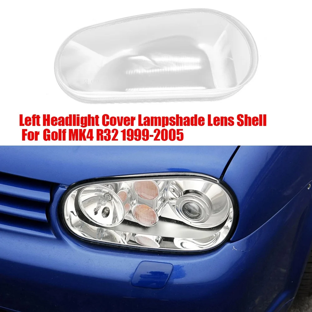 Pantalla de lámpara de faro izquierdo, carcasa transparente para VW Golf MK4 R32 1999-2005, carcasa de lámpara de cabeza, protección de lente, reparación