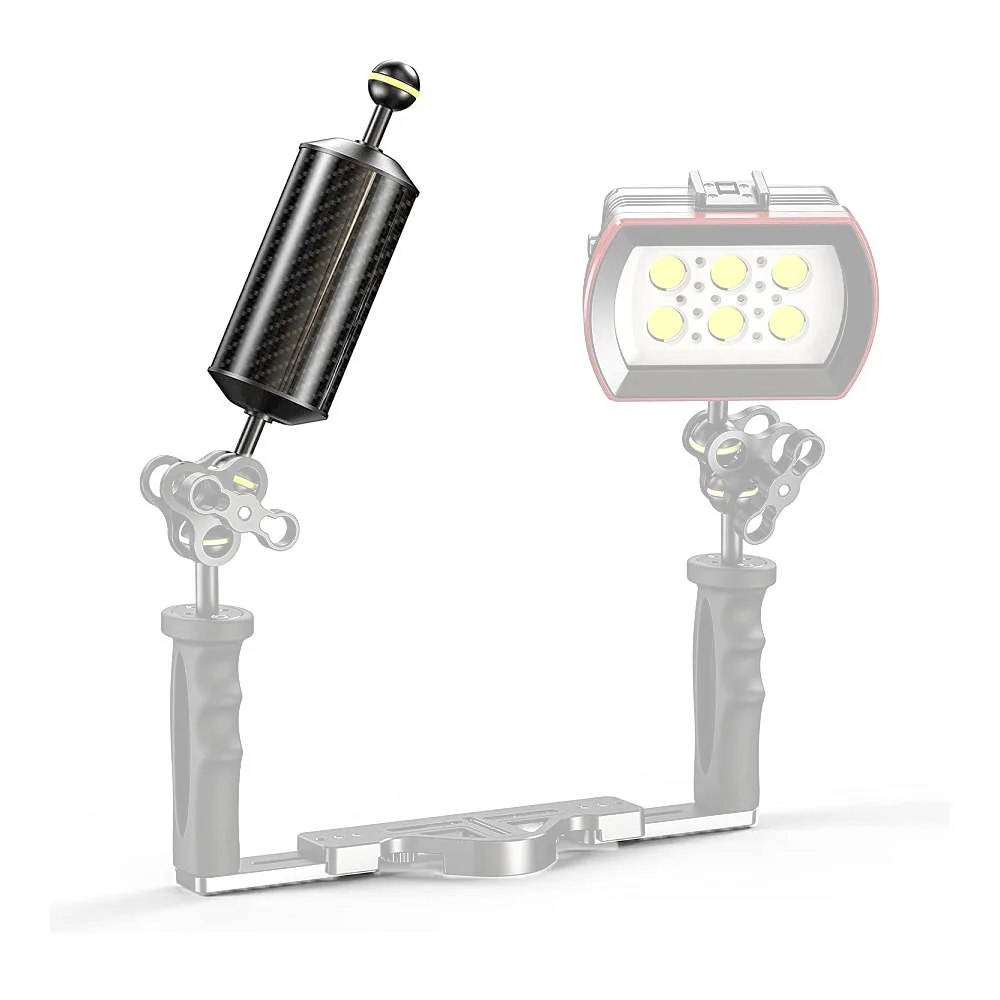 

Mcoplus Underwater Float Arm Carbon Fiber Floating Dual Ball Arm Diving Buoyancy System for Diving Tray Video Light/Strobe
