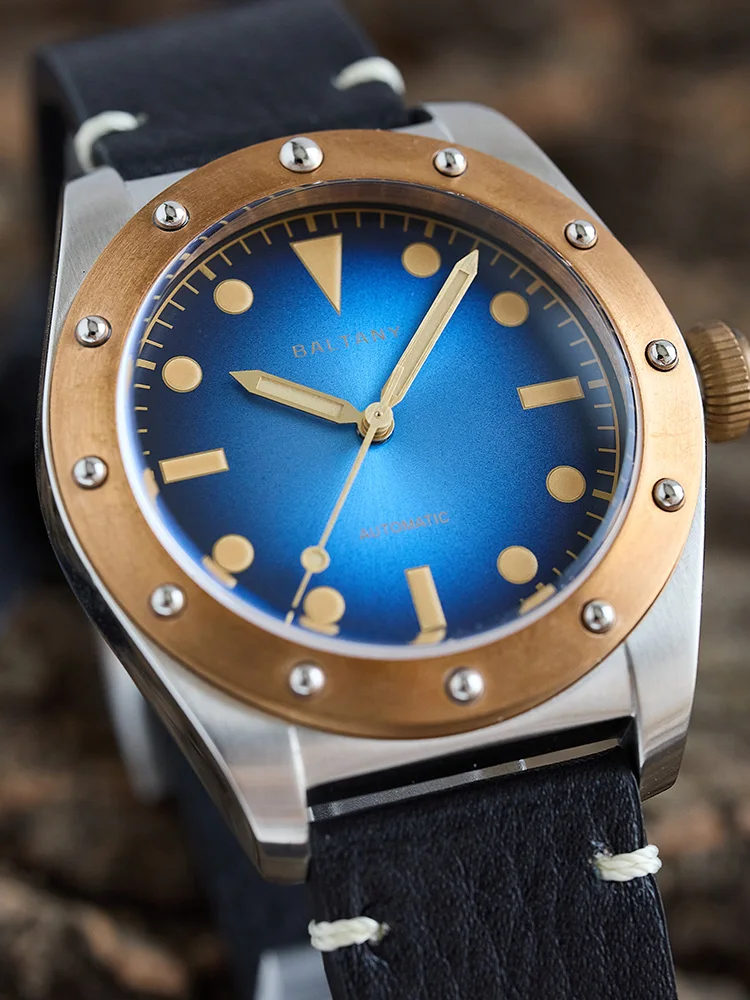 Baltany NH38 Bronze Case Automatic Mechanical Watch Mens 20Bar Waterproof High-end Luxury Sailing Series Vintage Wristwatch