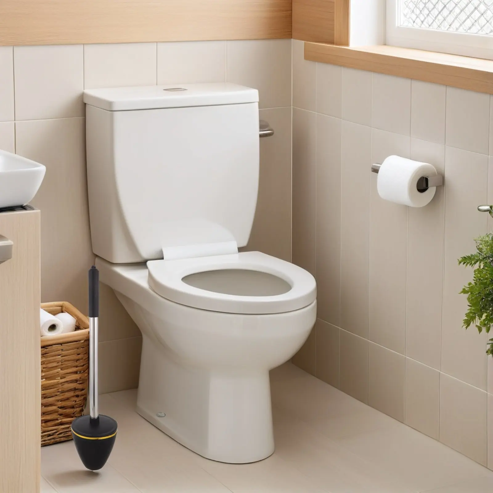 

Anti-Odor Toilet Stopper Squat Toilet Sealing Plug Handle Easy Installation Backflow Prevention Odor-Proof Bathroom Drain Plug