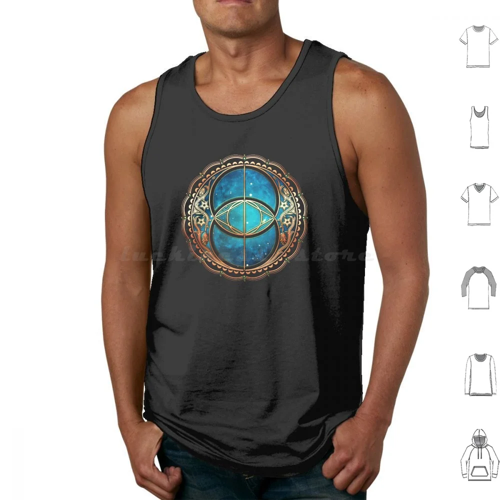 Vesica Piscis , Chalice Well , Symbol , Avalon , Magic Tank Tops Vest Sleeveless Vesica Piscis Vesica Pisces Chalice Well