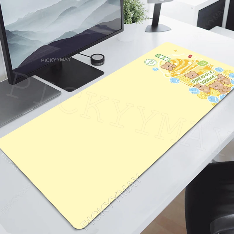 Strawberry Milktea Mousepads Cute Table Mats Gamer Mousepad Large Mouse Mat Desk Pads Keyboard Mats Gaming Mouse Pad Pink