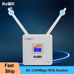 KuWfi 4G LTE CPE Router 300Mbps Router bezprzewodowy Podwójne anteny zewnętrzne Modem 4G Wi-Fi z portem RJ45 i gniazdem na kartę SIM do domu