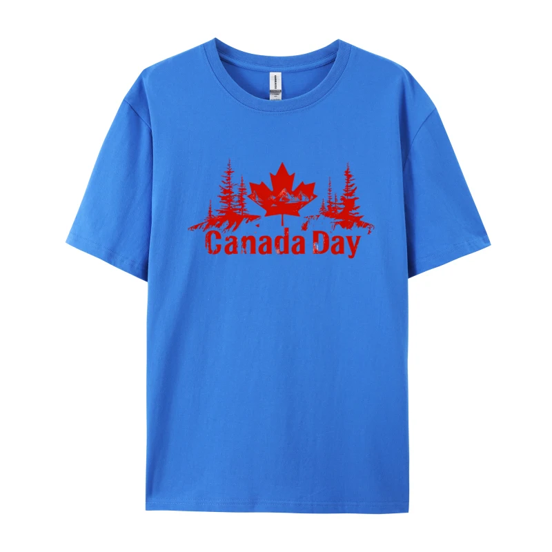 Maple Leaf Mountains Canana Day T-shirt Black Shirt Graphic Tees Family All Cotton Tops Tees Harajuku Camisa