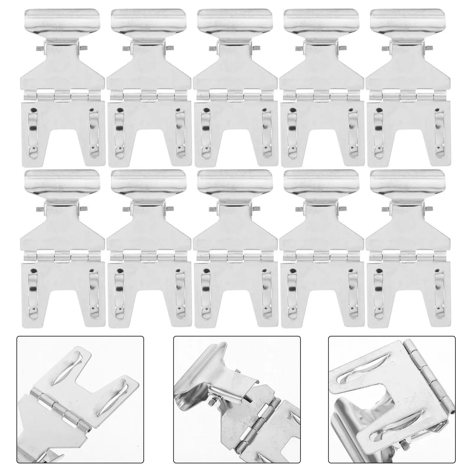

10Pcs Clip-on Metal Prices Tag Holders Sign Stand for Supermarket Bakery Retail Store Shelf Basket Label Display Advertising