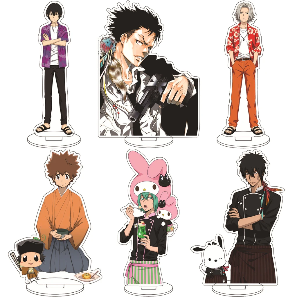 16CM Anime Katekyo Hitman Reborn Sawada Tsunayoshi Hibari Kyoya Rokudo Mukuro Yamamoto Takeshi Cosplay Acryl-Figur Standfigur Ornament