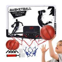 Basketball Hoop Game Indoor Electronic Hoop With Led Lighting Wall Mounted Shatter Proof Backboard Mini Basketball Toys For 3-12