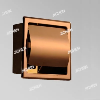 

1 шт., встраиваемый держатель для туалетной бумаги из нержавеющей стали 304, розовое золото, матовый черный, полированный