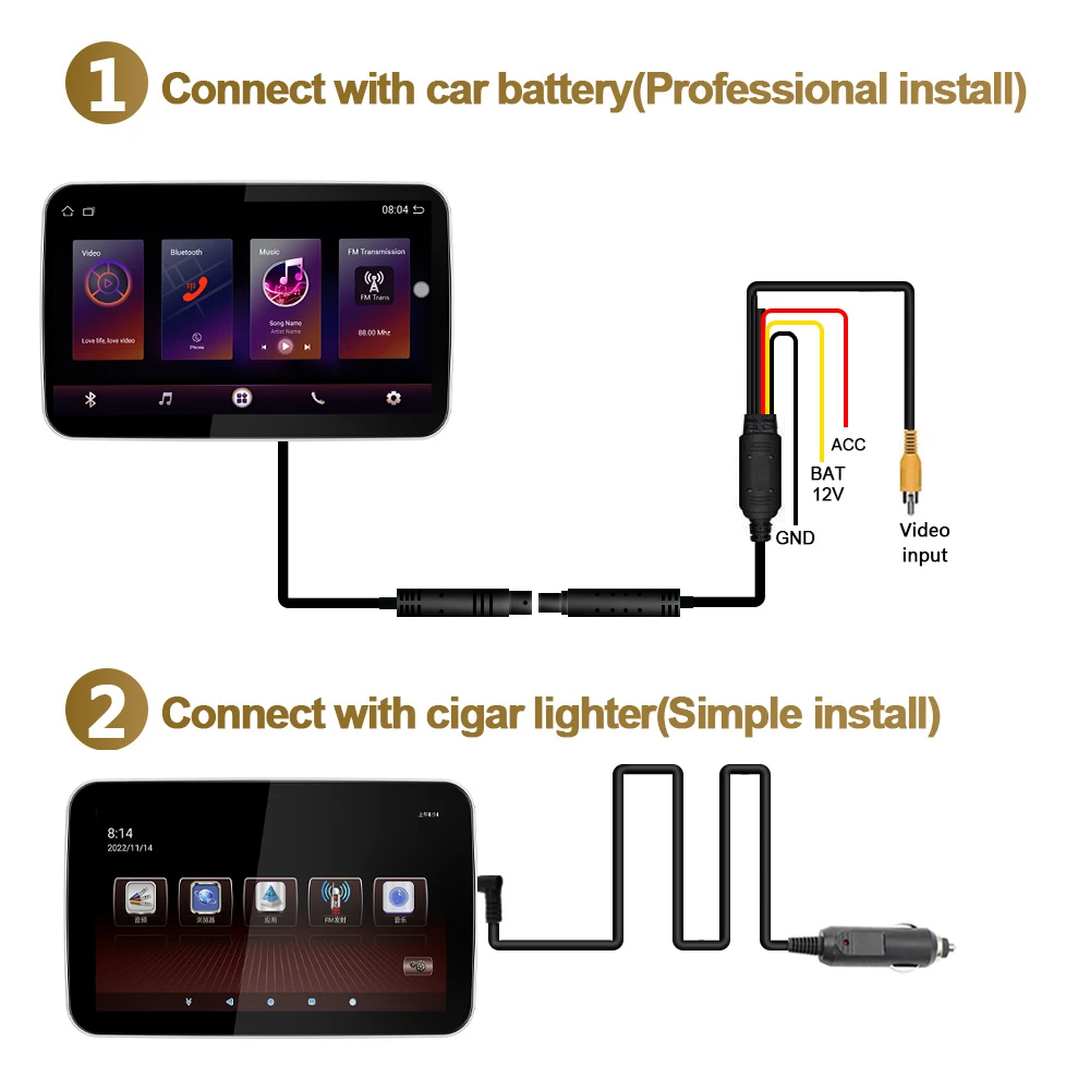 新型13.1インチAndroid 12搭載車載ヘッドレストモニター IPS TVディスプレイ ワイヤレスCarPlay対応 車載リアシートスクリーン ビデオプレーヤー 10インチ