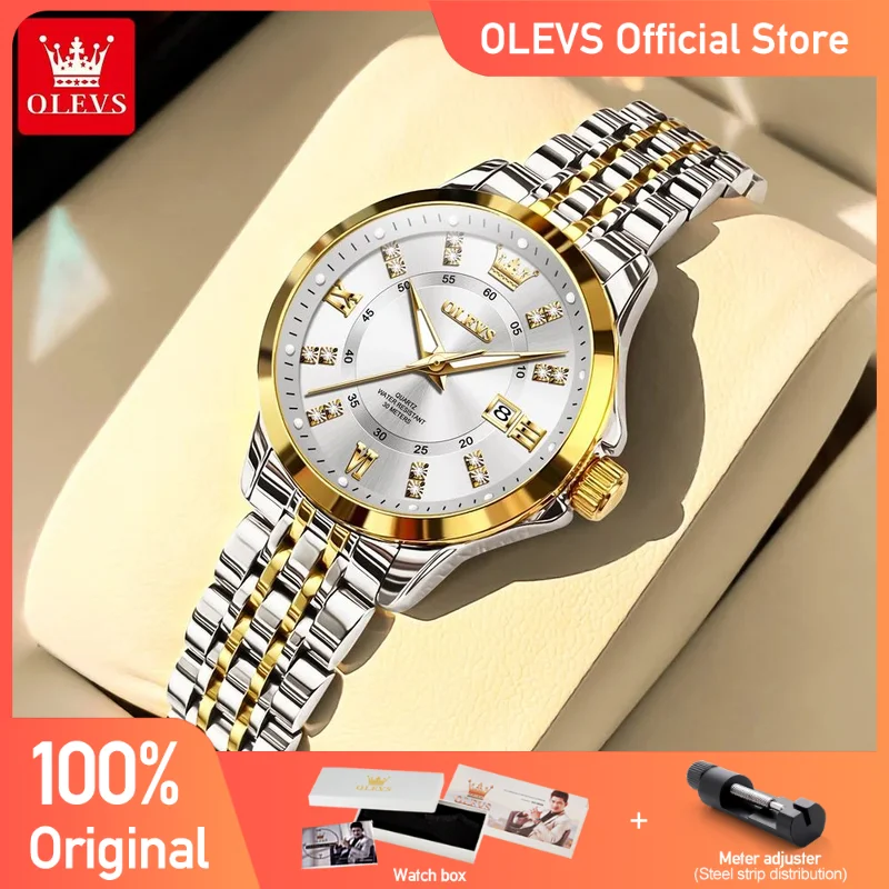 OLEVS 3620 Women\'s Watches Elegant Fashion Quartz Wirtwatch for Ladies Diamond Scale Waterproof Luminous Automatic Watch