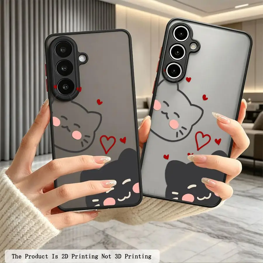 Phone Cover Case for Samsung Galaxy A73 A33 A56 A55 A34 A36 A16 A15 A35 A53 A14 A23 A52S A72 A54 A17 A52 Cute Cat Doodle